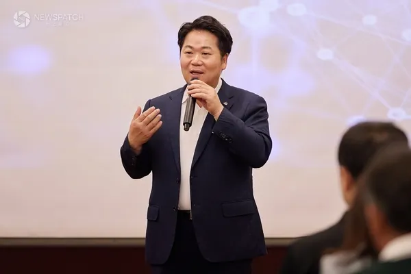 ▲오세현 아산시장, 50만 자족도시, 기업과 함께 만들 미래 / 사진제공=아산시