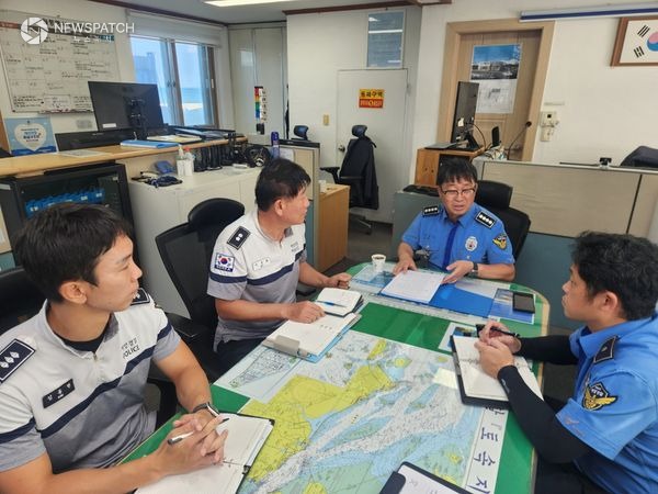 ▲우채명 서장, 당진파출소 방문 연휴 대비 복무 상태와 현장 대응 태세 점검 / 사진제공=평택해경