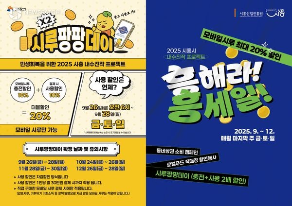▲내수진작 프로젝트 '시루팡팡데이' '흥해라흥세일' / 포스터제공=시흥시