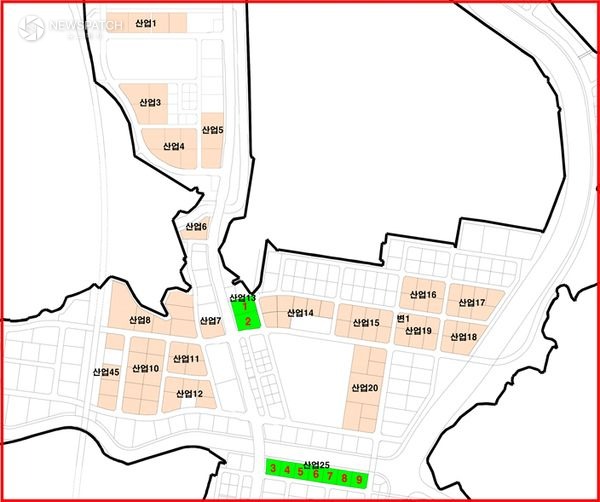 ▲ 송산그린시티 남측지구 분양공급토지 필지별 위치도 / 자료제공=화성특례시