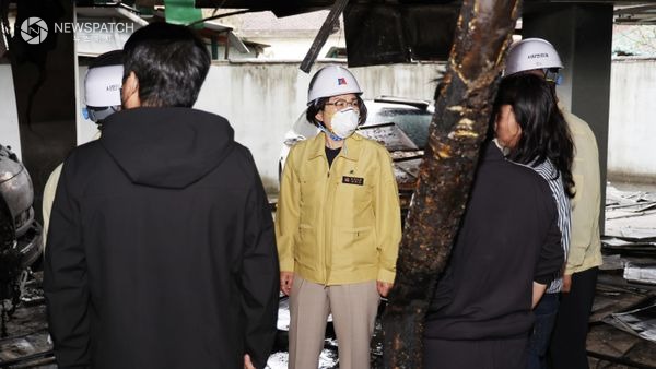 ▲연립주택 화재현장 방문