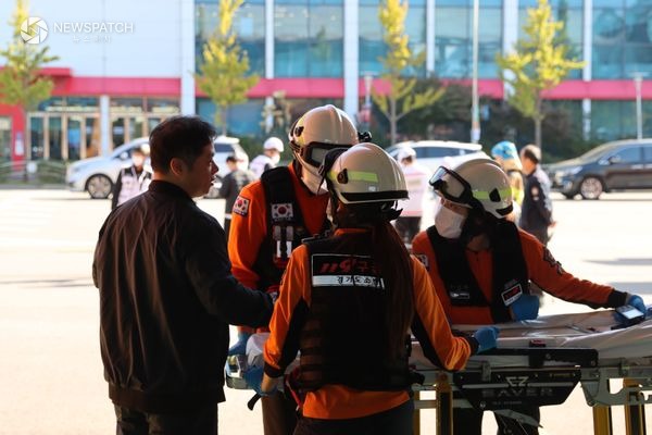 ▲다수사상자 발생 대비 구급대응 훈련 / 사진제공=화성소방서