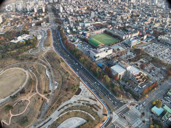 ▲시청 앞 문화로 확포장공사(1구간) 개통으로 교통 불편 해소 / 사진제공=아산시