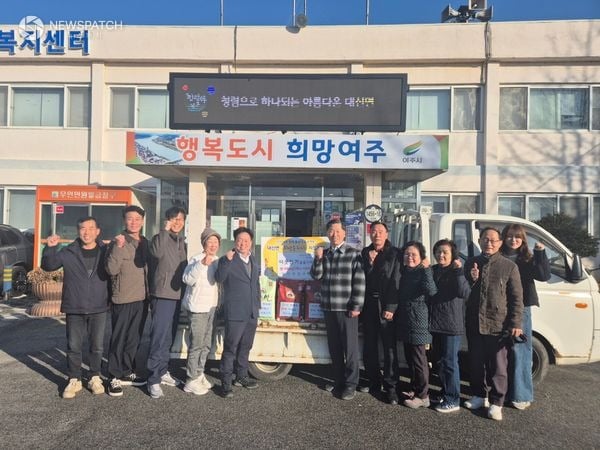 ▲대신성결교회, 어려운 이웃을 위해 사랑의 쌀 60포 기부