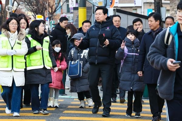 ▲ 이상일 시장이 통학로를 점검