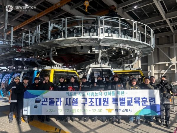 ▲‘곤돌라 사고 대비 인명구조 훈련’
