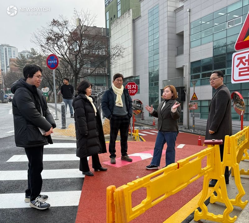 ▲전자영 도의원, 상갈동행정복지센터 진입로 완공