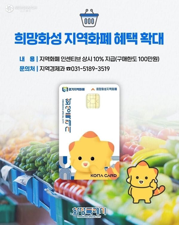 ▲희망화성지역화폐 인센티브 안내