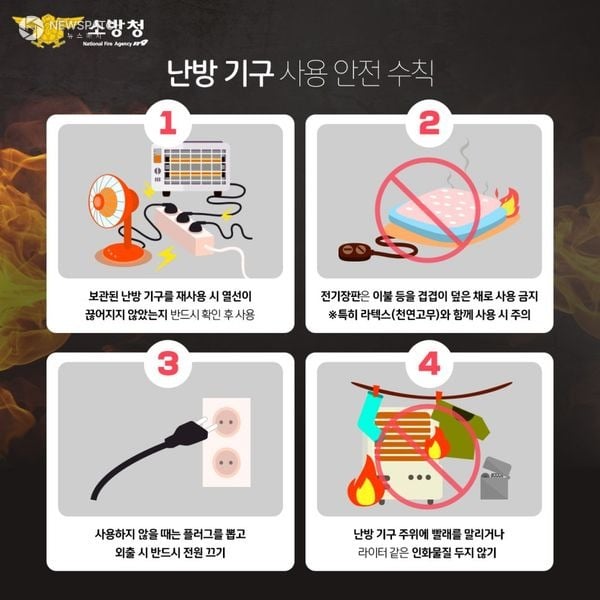 ▲난방기구 사용 안전 수칙