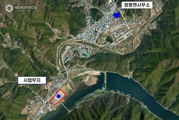 ▲가평군, 청평면에 54홀 규모 파크골프장 조성(위치도)