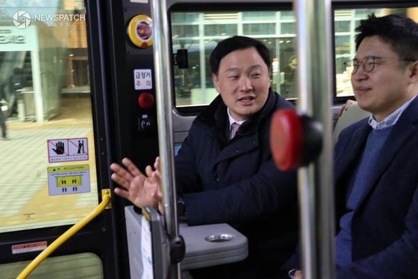 ▲파주시 자율주행 도입을 위한 경기도 자율협력주행버스 시승
