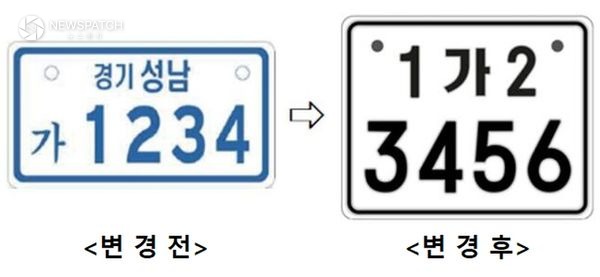 ▲이륜자동차 전국번호판 도입 예고