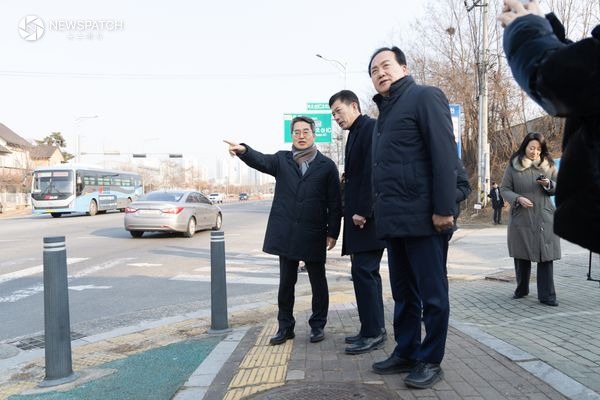 ▲북오산IC 진입로 확장 현장 점검