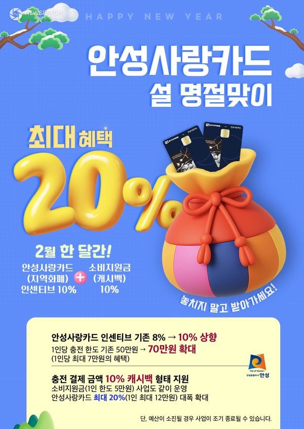 ▲설 명절 안성사랑카드 최대 혜택