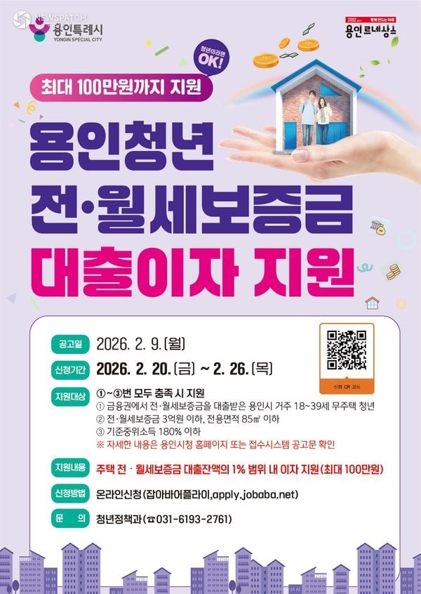 ▲용인특례시 청년 전월세 대출이자 지원 포스터