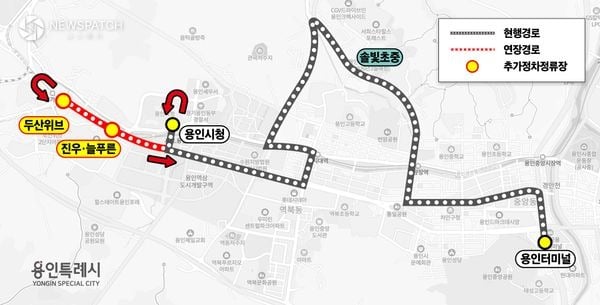 ▲84번 버스 연장 시범운행 기간