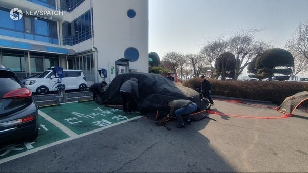 ▲2026년도 EV공용차량 충전시설 화재진압 대응훈련 / 사진제공=안성시