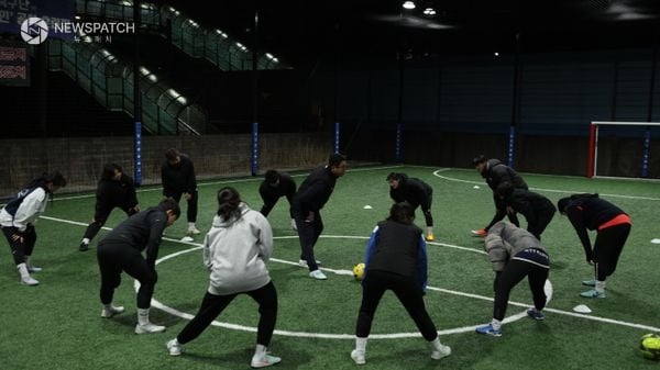 ▲‘아울FC위민’ 첫 훈련 실시 / 사진제공=충남아산FC