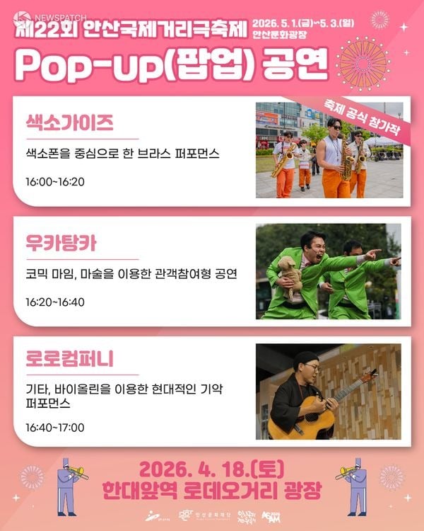 ▲ 안산국제거리극축제 팝업공연 / 포스터=안산시