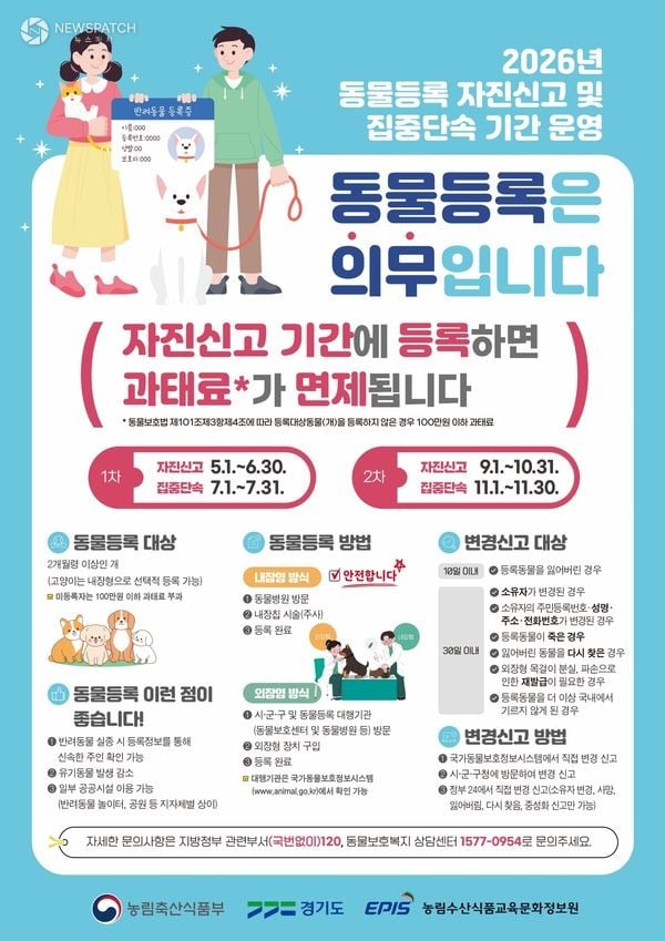 ▲ 동물등록 자진신고 기간 운영 / 포스터=안성시