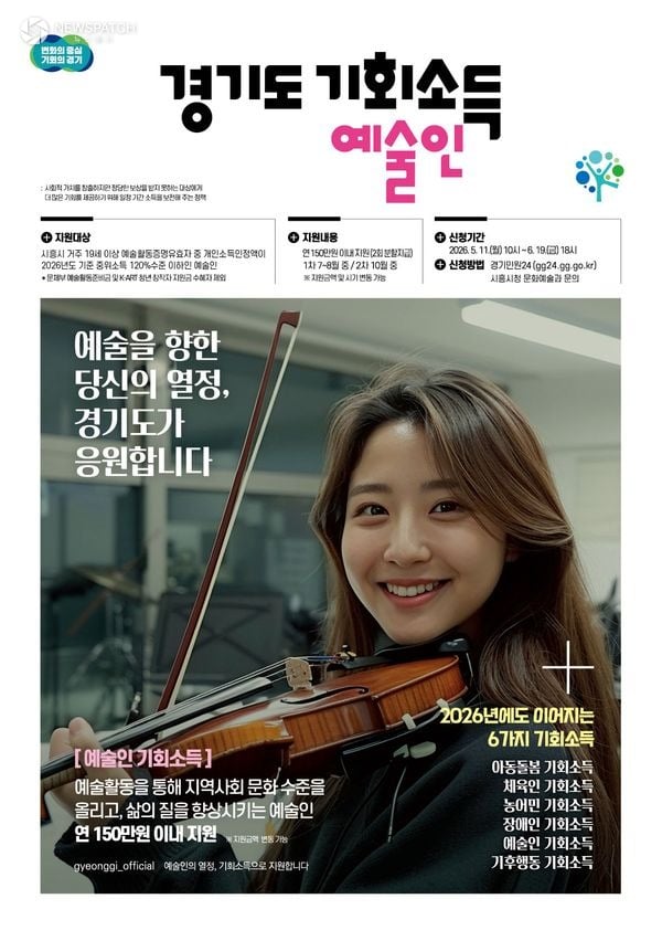 ▲ '경기도 예술인 기회소득' 포스터 / 이미지=시흥시