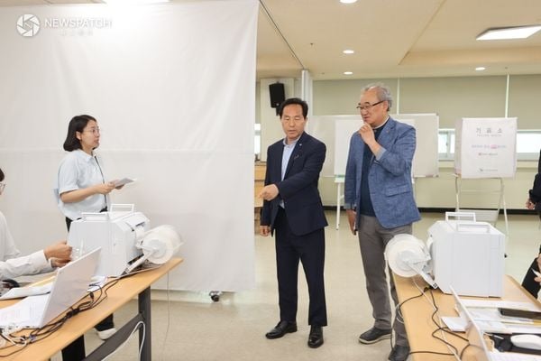 ▲ 진천군 사전투표소 점검 / 사진=진천군