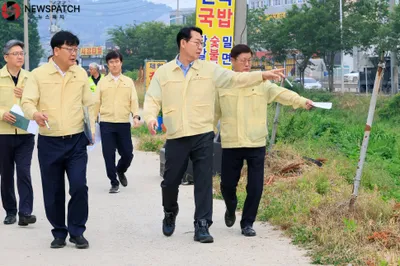 정명근 화성특례시장, 사강시장 찾아 태풍 대비 침수우려지역 현장 점검