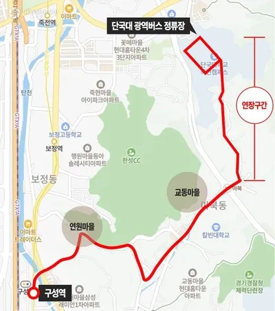 용인특례시, 3월 3일부터 마북동~단국대 잇는 502번 버스 운행