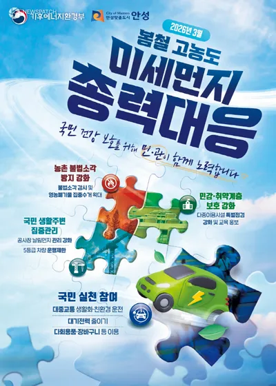 안성시, 3월 ‘봄철 고농도 미세먼지 총력대응’ 돌입