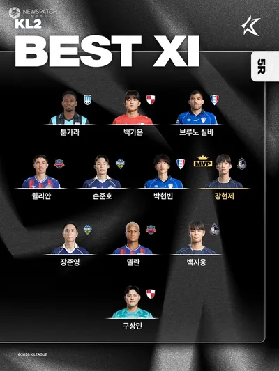 ‘1골 1도움’ 강현제(서울E), ‘하나은행 K리그2 2026’ 5라운드 MVP 선정