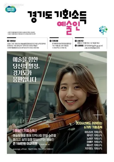 시흥시, 2026년 예술인 기회소득 지원 사업 시행