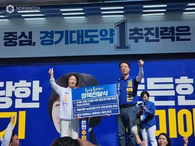 [6.3지선] 정명근 후보, 추미애 후보와 화성 철도망 확충 및 교통 정책 발표. . .신분당선 기아차까지 연장