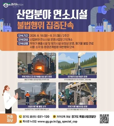 경기도, 하절기 산업 연소시설 집중 단속