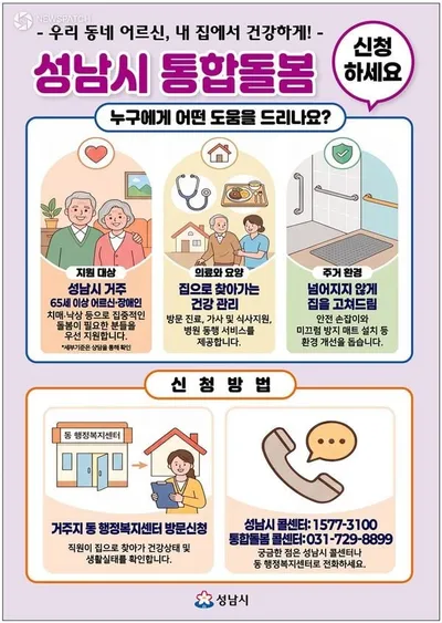 성남시, 통합돌봄 대상자 집중 발굴