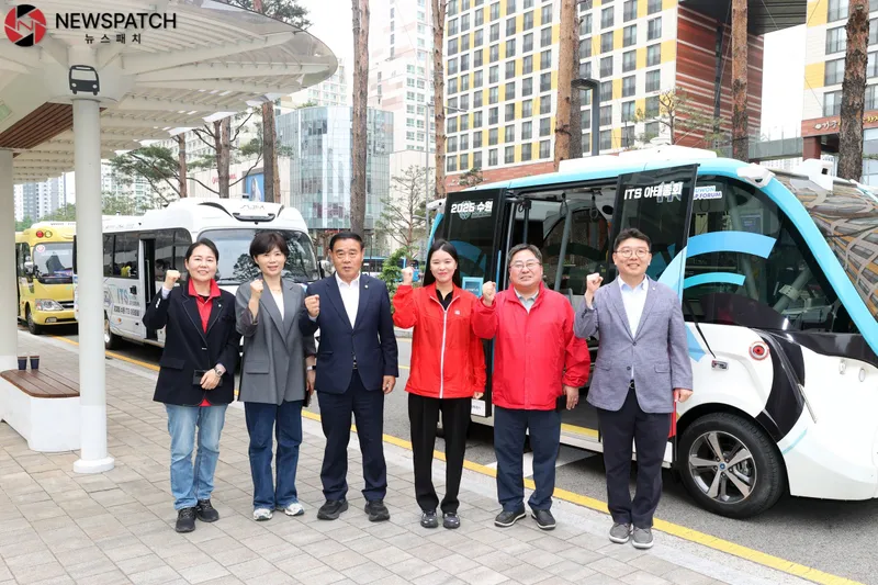 ▲시의회 자율주행차량 시승행사