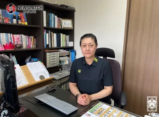 문경시에 위치한 국군체육부대에서 만난 상무 이미연 감독. 문경시에 위치한 국군체육부대에서 만난 상무 이미연 감독.